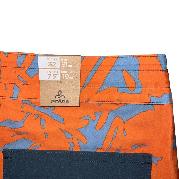 prAna On The Rocks 18.5" Faded Poppy Boardshort Size: 32 - Brand New NWT - Picture 7 of 12